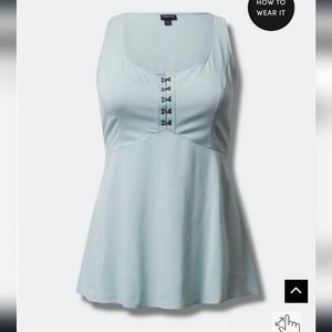 Fit And Flare Rayon Slub Sleeveless Top